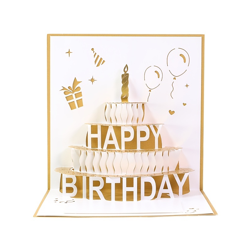 TAFACE 1 carte d'anniversaire pop-up avec 1 carte de vœux manuscrite rose,  carte de vœux colorée en 3D Happy Birthday 3D, convient pour la famille,  les amis, les collègues : : Fournitures