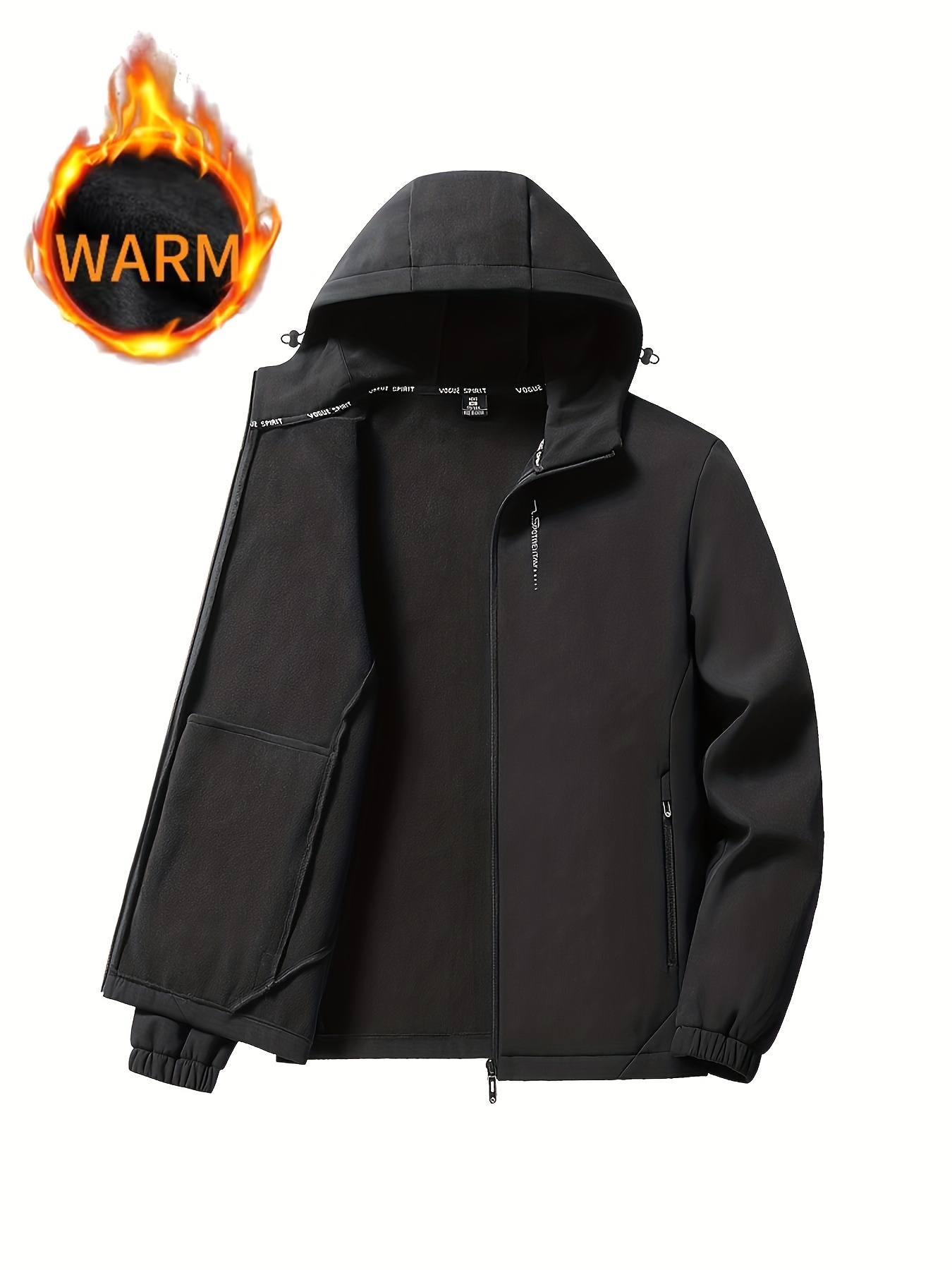 Men's New Casual Windbreaker Detachable Hooded Jacket With Multi Pockets