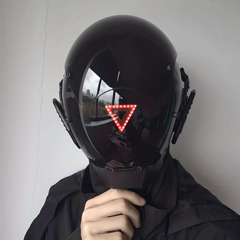 Mens Cyberpunk Mask Fashion Cool Halloween Costume Mask Triangle Led Lights  Suitable Music Festival Parties Nightclub Parties Game Party Adult Gifts, Don't Miss Great Deals
