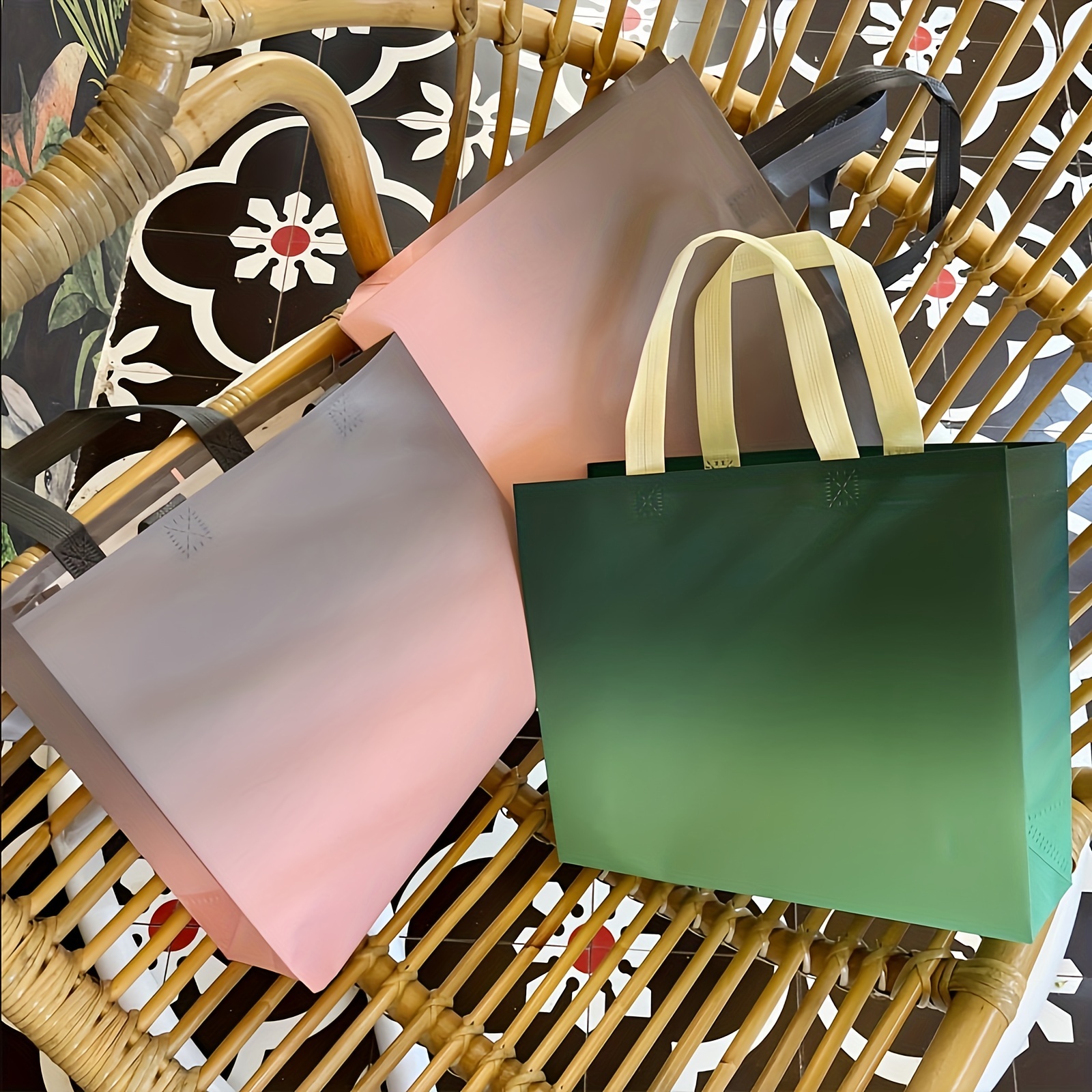 Storage Bags Reusable Shopping Non Woven Gradual Color Change Bag
