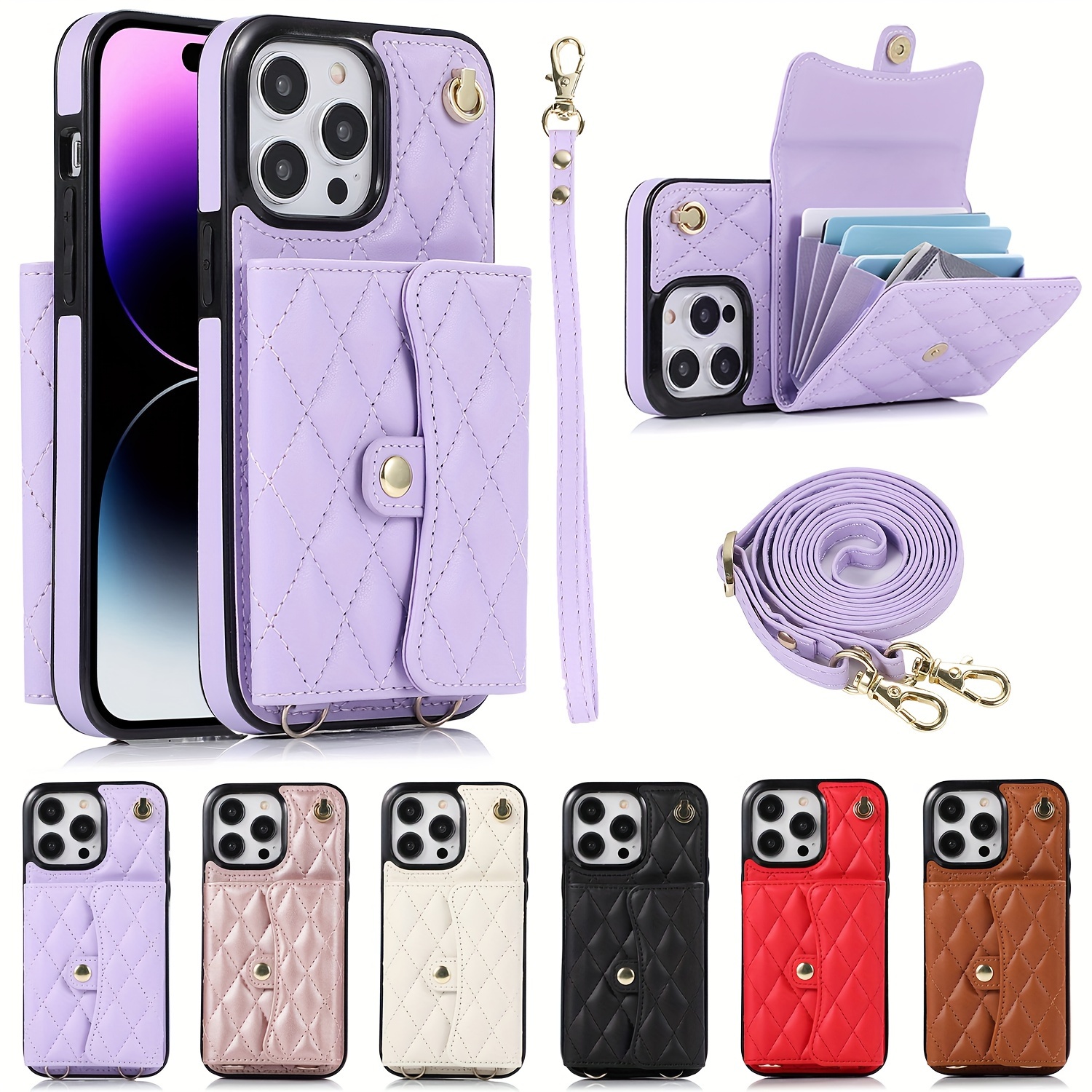 CROSSBODY] Louis Vuitton Monogram Back Wallet Case for iPhone 14 13 Pro Max  11 12 7 8 Plus XR Xs Max - Luxury Cell Phone Cover