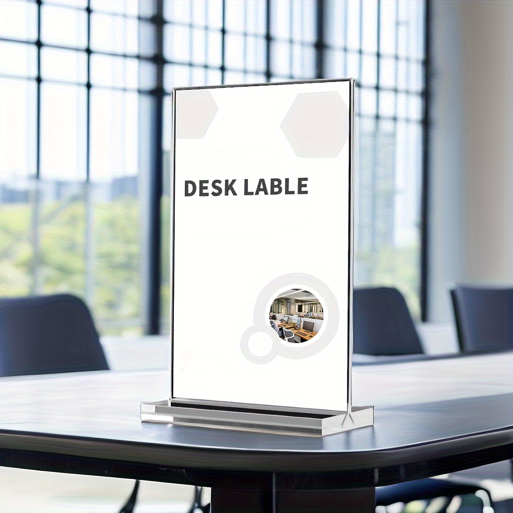 Acrylic Sign Holder, Clear Table Menu Display Stand Desktop