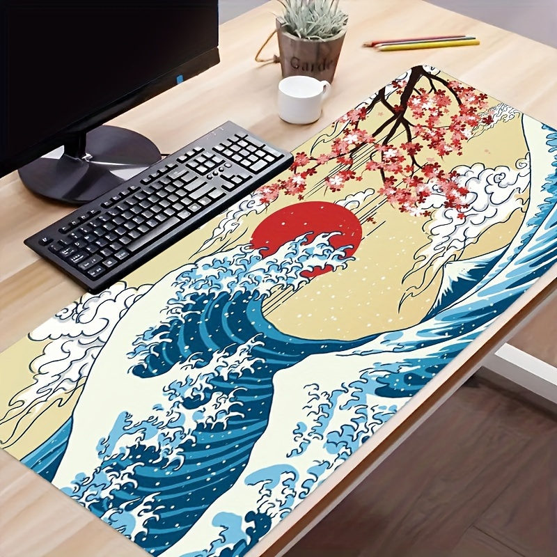 

The Waves Shade The Sun Desk Mat Desk Pad Large Gaming Mouse Pad E-sports Office Keyboard Pad Computer Mouse Non-slip Computer Mat Gift For Halloween/thanksgiving/christmas/boyfriend/girlfriend