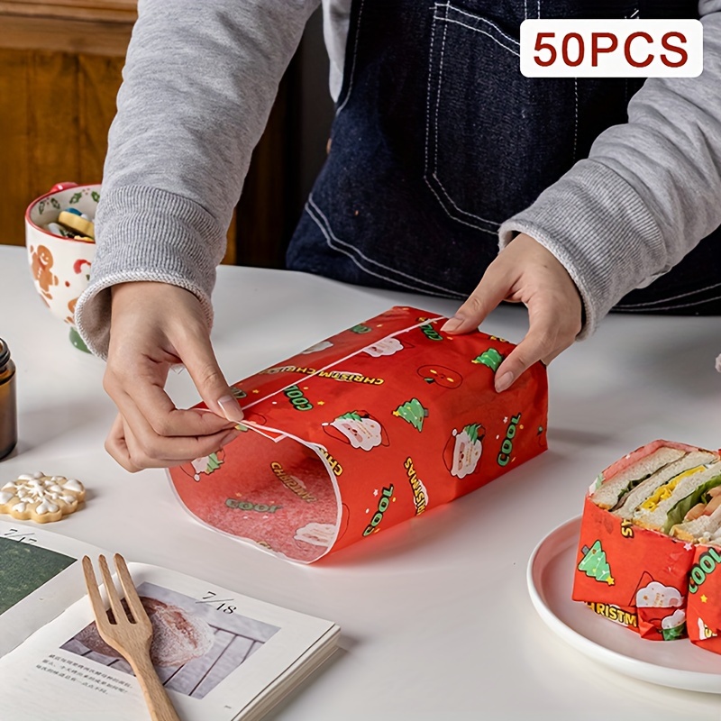 Christmas Wax Paper Sheets Grease Resistant Food Wrapping - Temu