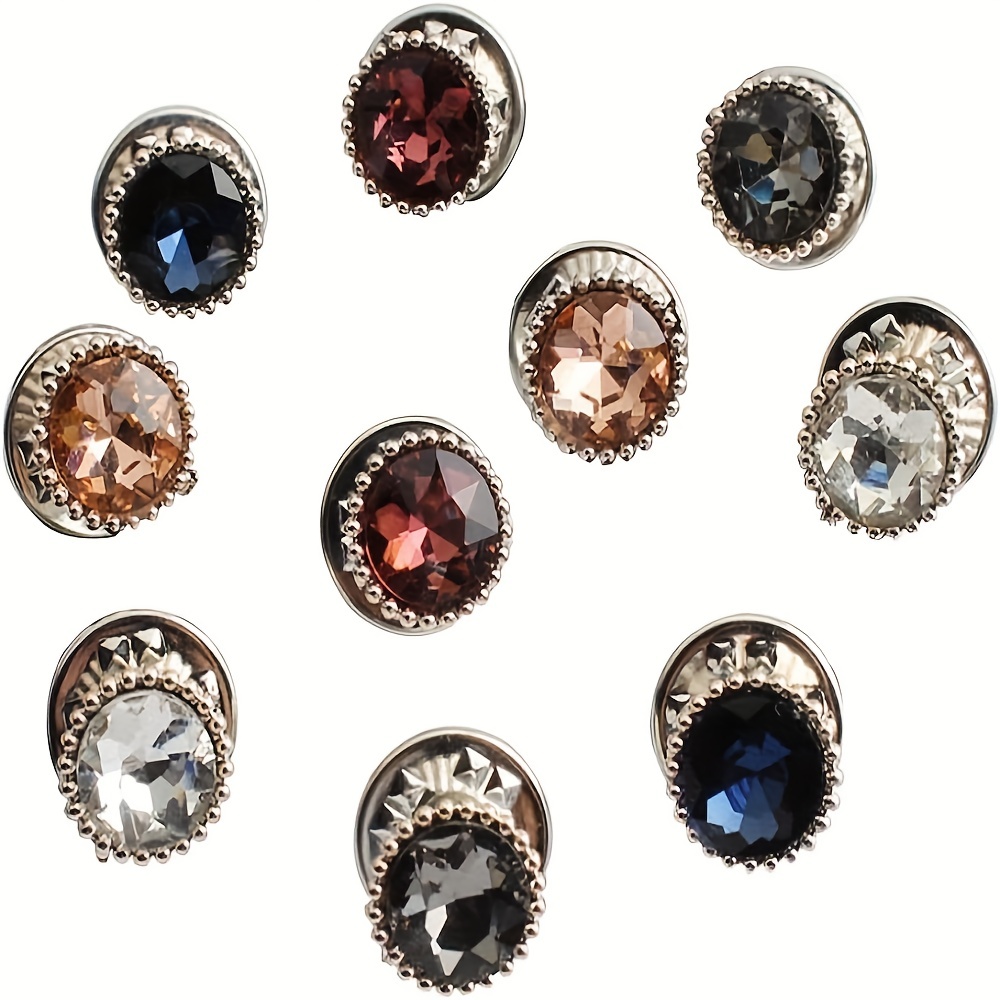 

10pcs Coloured Metal Pearl Gifts Decorate Buttons Buckle Tie Tacks Pin Back For Women Shirt Sweater