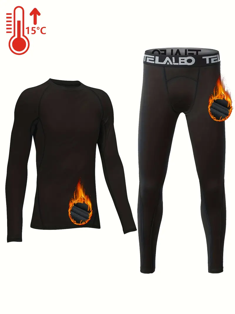 Boys / Girls Thermal Underwear Set Tight Shirt + Leggings - Temu Italy