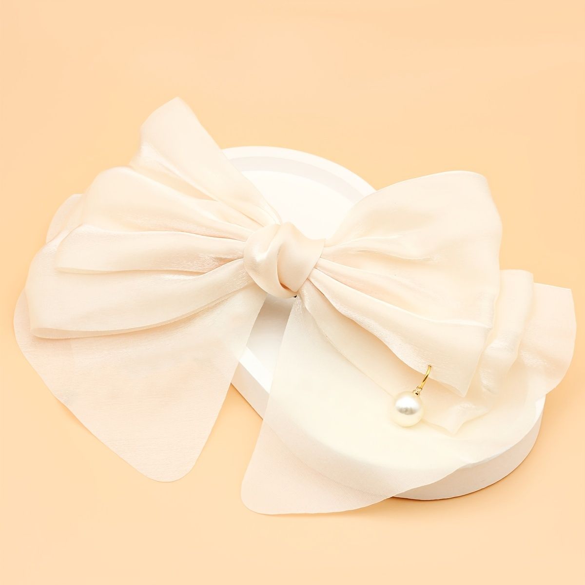 Bow Knot Pearl Fashion Ladies Hair Clip Spring Clip Women Simple Solid  Color Hair Clip Hair Accessories - Beauty & Personal Care - Temu