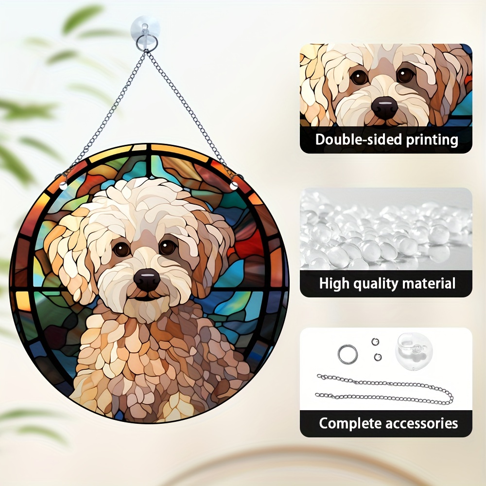 Round Acrylic Glass Animal Dog Car Interior Decoration - Temu