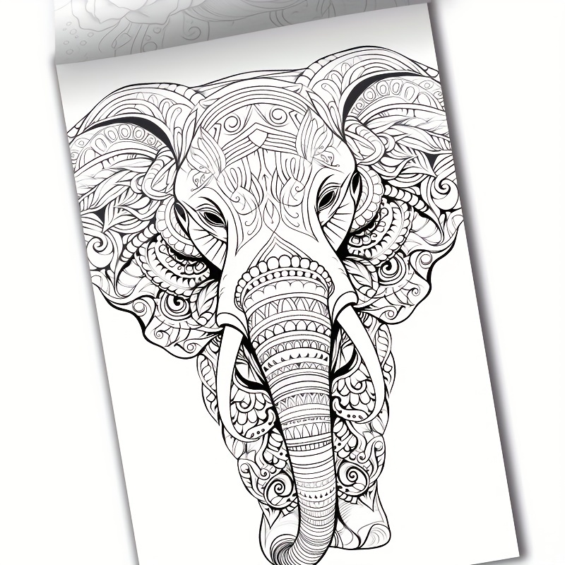 30 Elefantes Mandala libro para colorear para adultos: Libro de