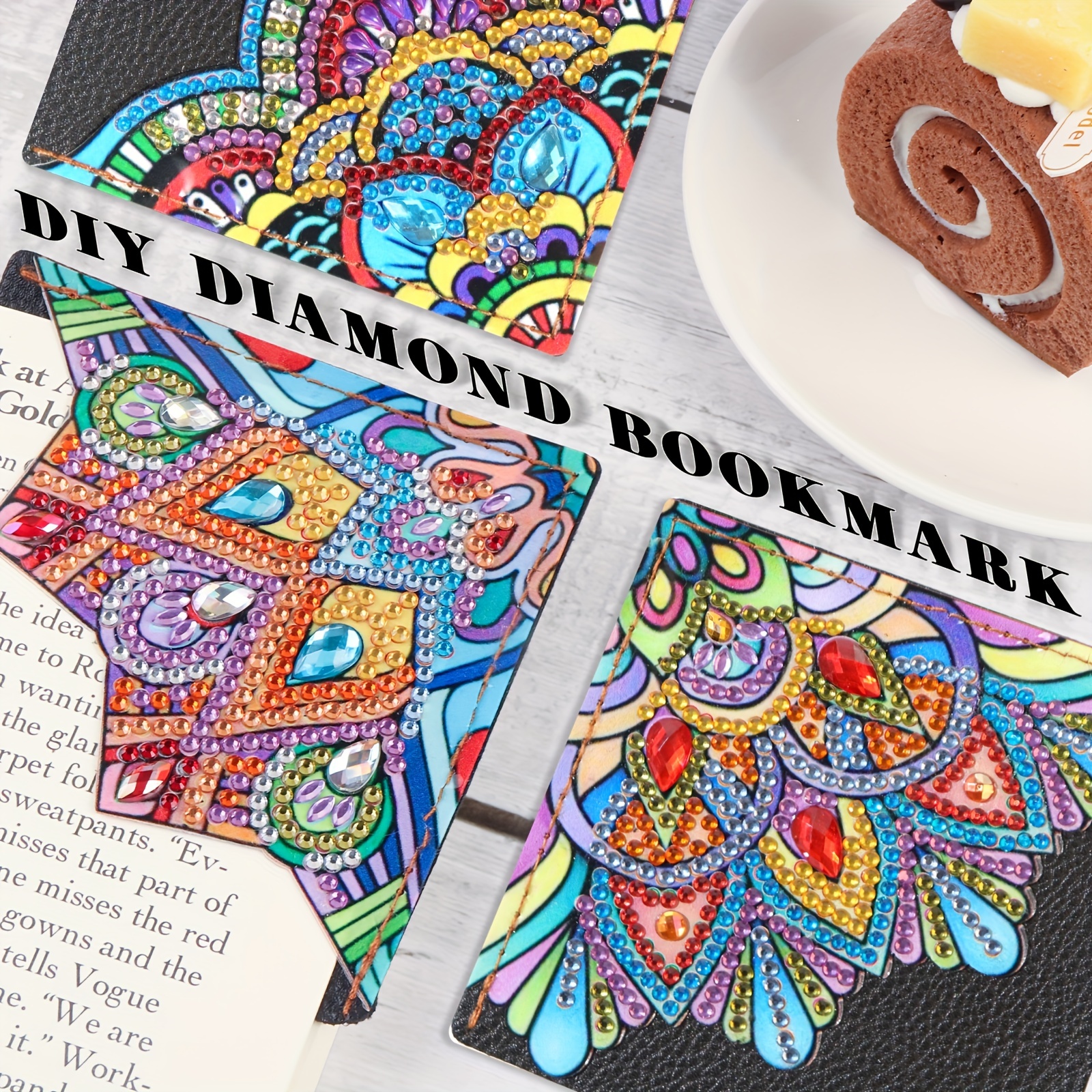 Mandala Diamond Painting Bookmarks, Diy Leather Bookmark Diamond Art Kit  Special Shape Crystal Adult Child Student Gift - Temu