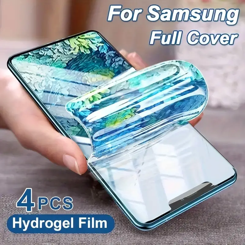 [4 Stück] Für Samsung Galaxy S24 Ultra Plus S23 Ultra Plus S22 Ultra Plus  S21 S20 FE Hydrogel-Folie, Vollständige Abdeckung Weiche