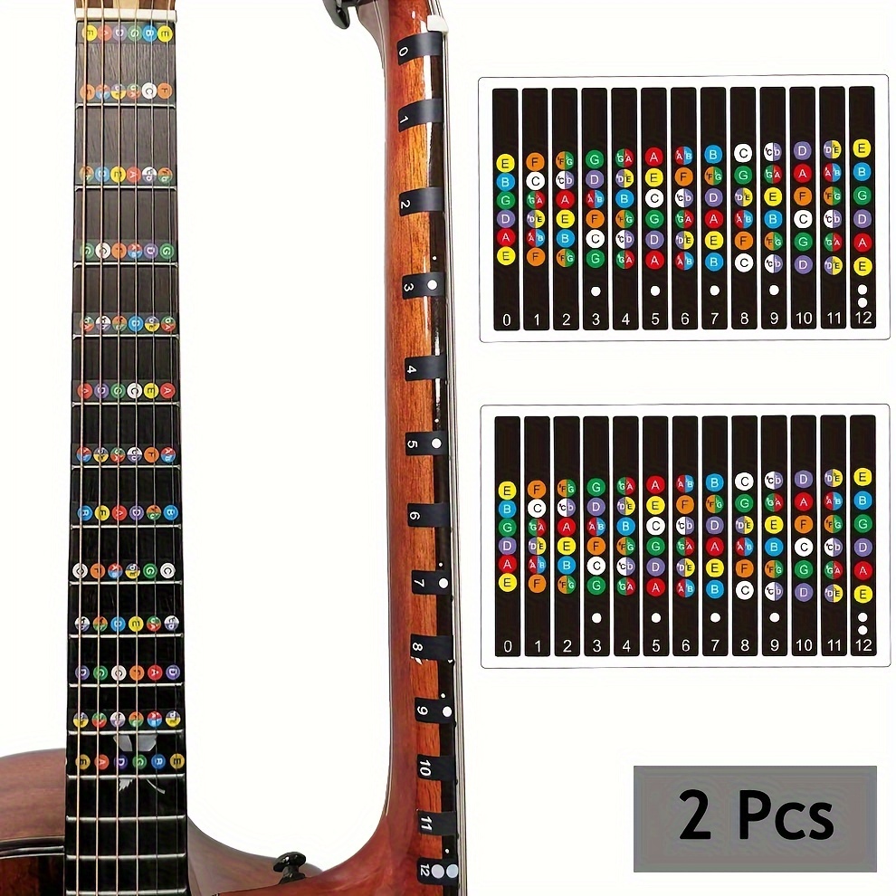 Guitar Stickers Kimlong Color Coded Note Decals - Temu