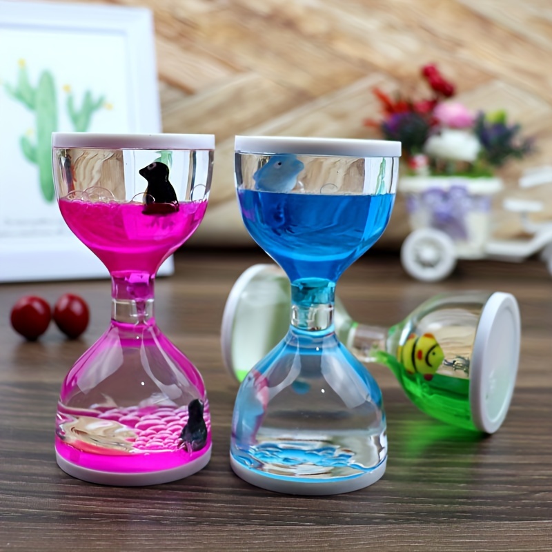 

1pc, Oil Drip Oil Drip Hourglass Liquid Daze Artifact Timer Pendant Dream Gift Creative Liquid Hourglass Animal Oil Pendant Cup Drip Oil