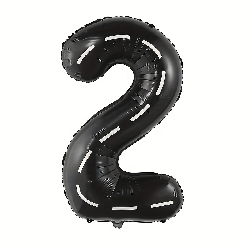  5 Balloon, Black Number Balloon 40 Inch, Black and