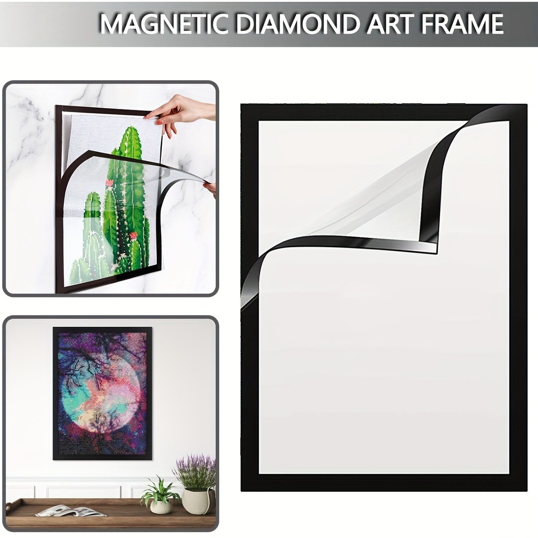 D Iamond Painting Canvases Frame 30cm Black Side Magnetic Art Frame PVC  Self Adhesive For Wall Ornament DIY Home Decoration
