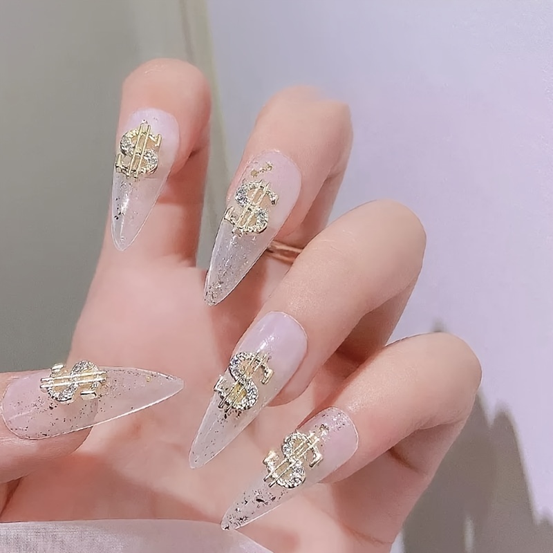 Christmas New Year Luxury Zircon Shiny Dollar Sign 3d Nail Art