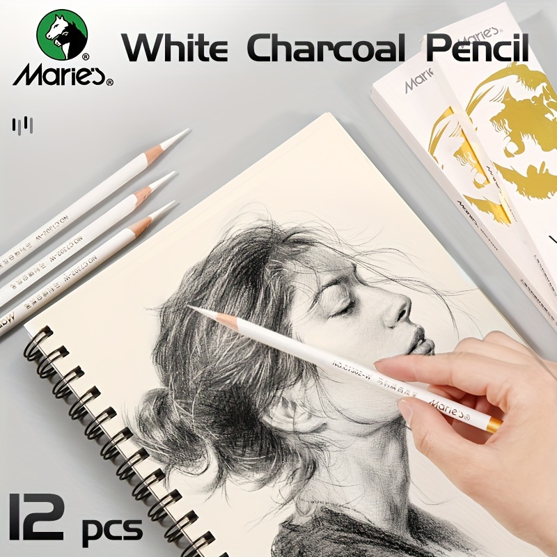  PENINSULA LOVE 12pcs White Charcoal Pencils Sketch
