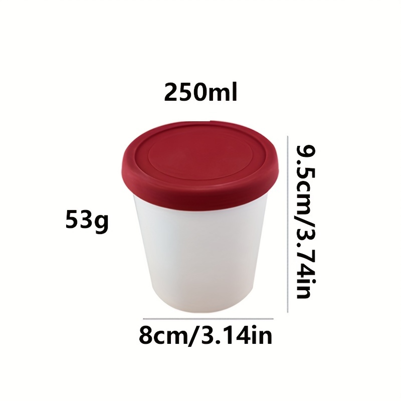 Ice Cream containers for homemade ice cream, Reusable Storage Red