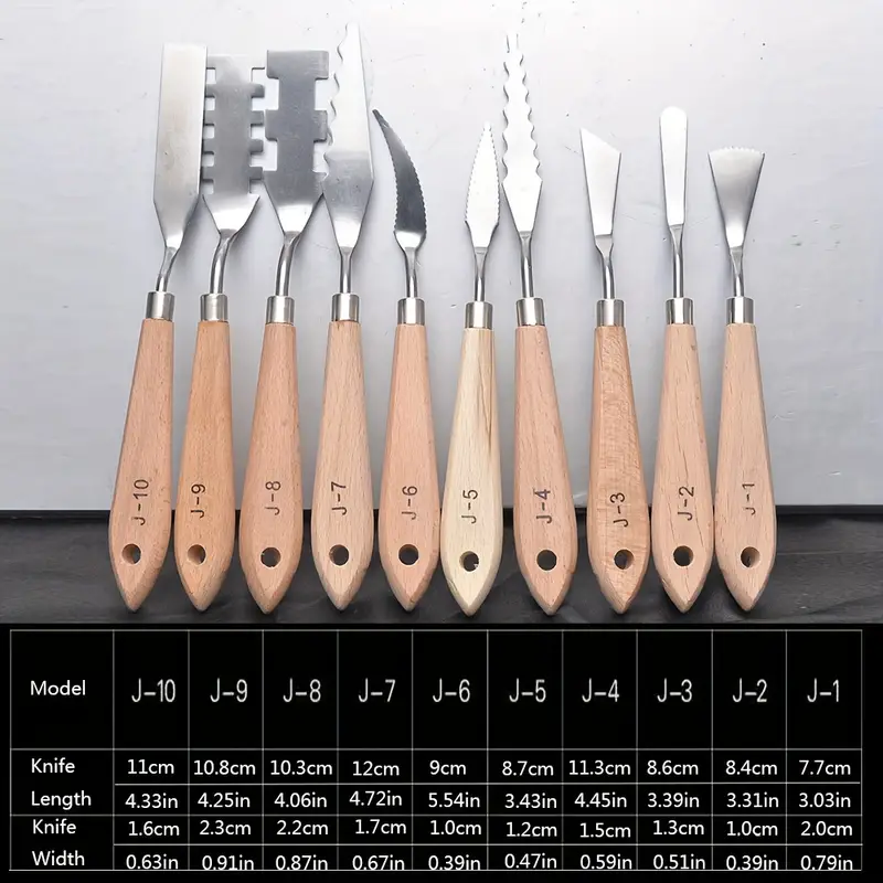 Artist Stainless Steel Palette Knife Set Wood Hande Flexible - Temu