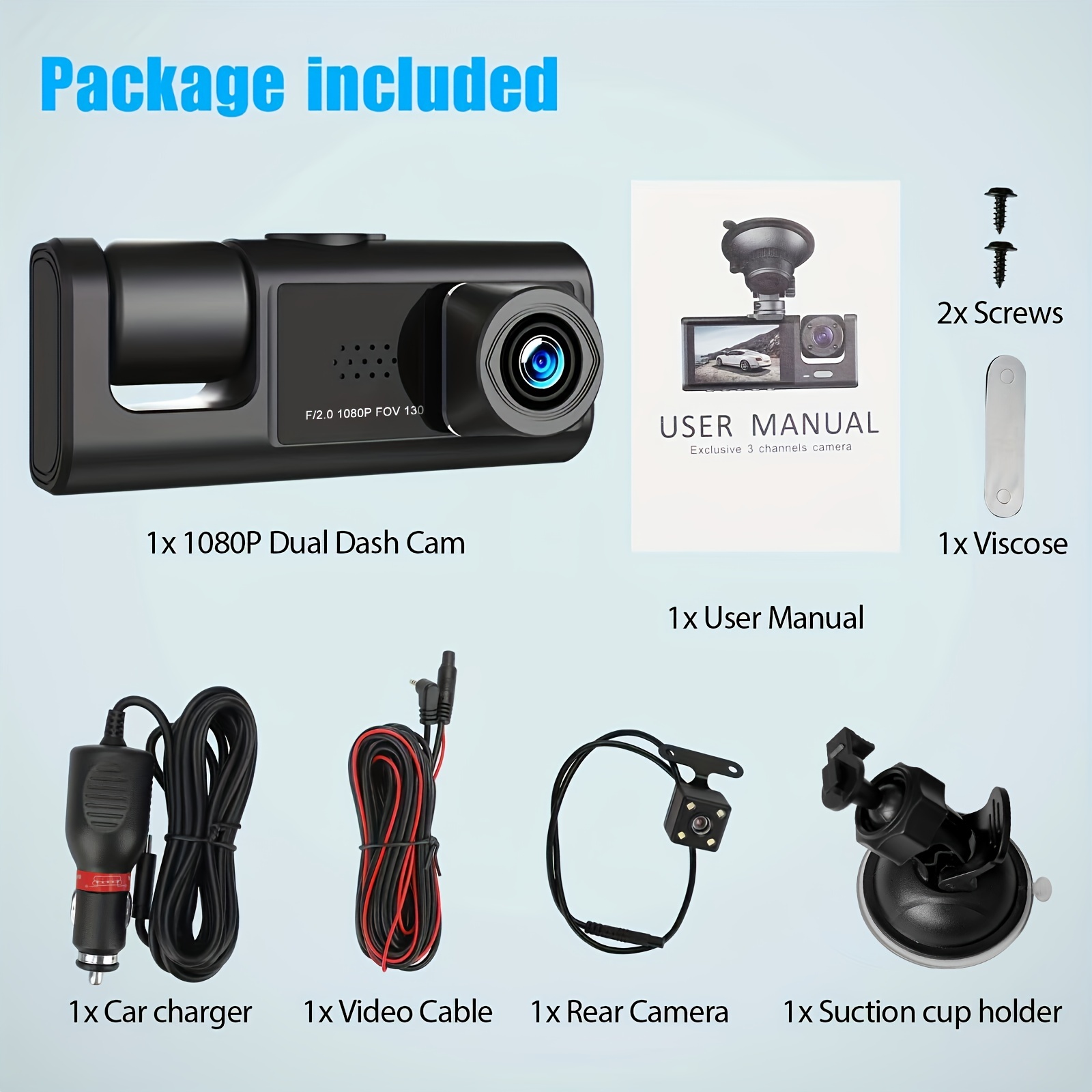 2 Lens Car Video Recorder HD1080P – Pear & Park