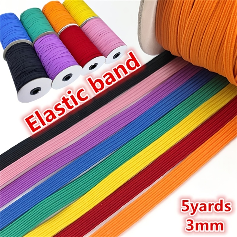 5 Yards Elastic Band Multicolor Fold Over Spandex Elastic - Temu