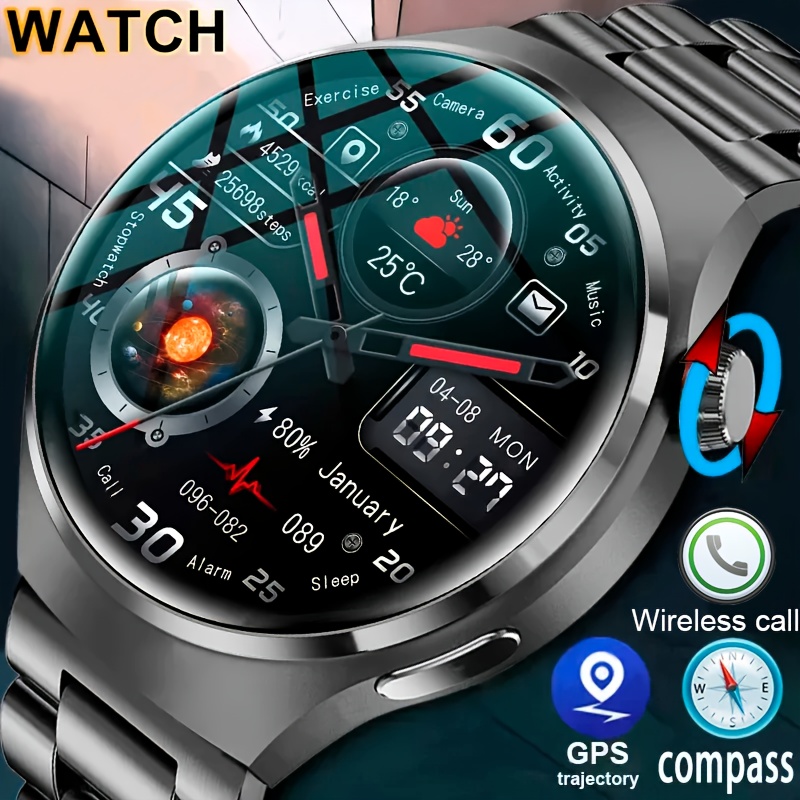 Reloj Inteligente Redondo Con NFC Hw28 Smartwach Carga Inalámbrica