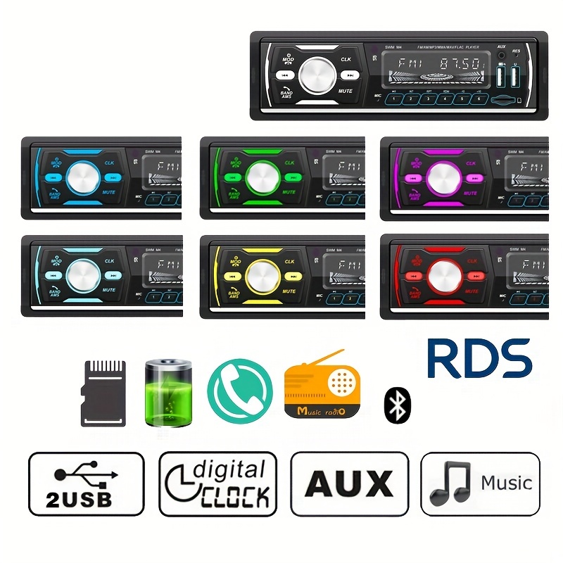 Autoradio Bluetooth Freisprecheinrichtung 1 DIN Universal Car Stereo  eingebautes Mikrofon Unterstützung USB/TF/SD/AUX Auto MP3 Media Player mit  5