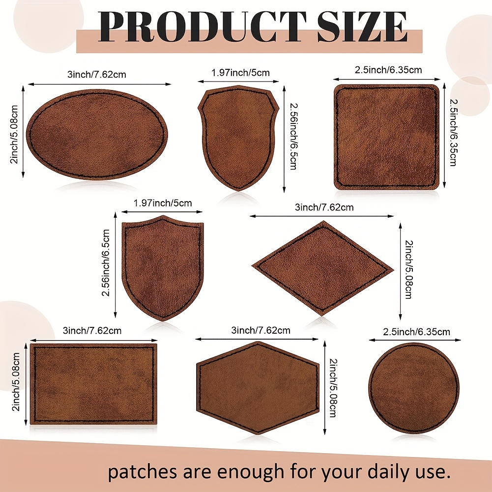 9 Styles Of Printing Or Laserable Leatherette Patches For - Temu