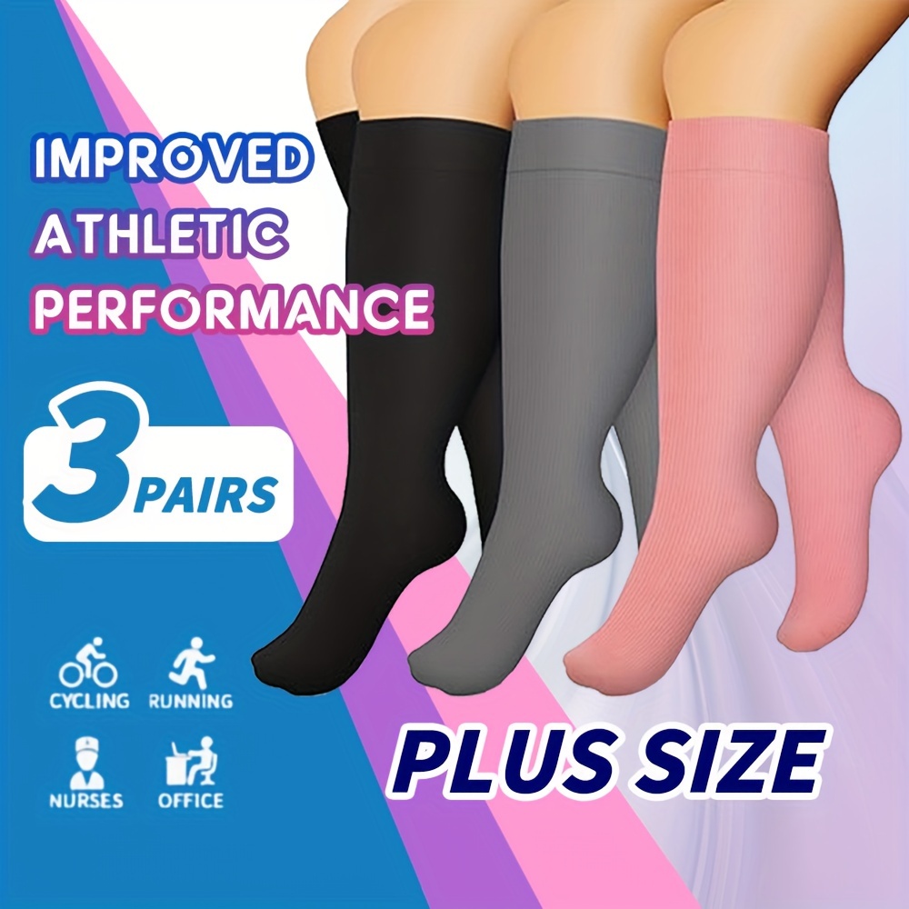 Plus Size Copper Sports Compression Socks Circulation 20 30 - Temu