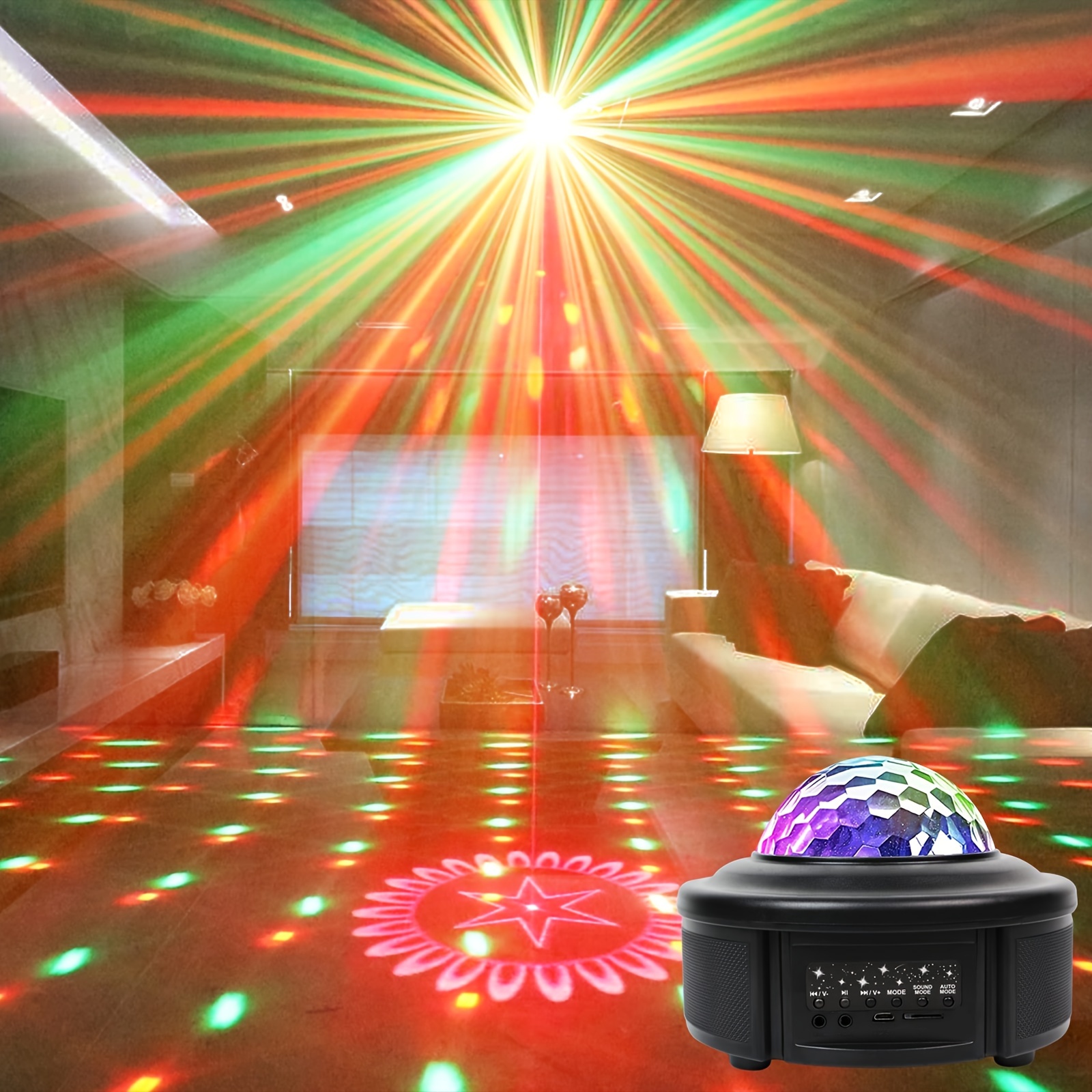 2Pcs Disco Luces LED Para Fiestas Luz Dj De Discoteca Bola Sonido Activado  Nuevo