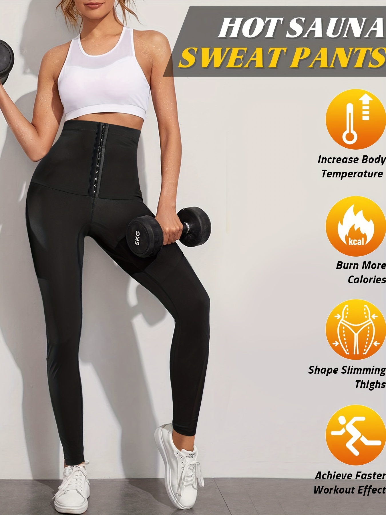LANCS Women Sauna Leggings Sweat Pants High Waist Slimming Hot Thermo  Compression Workout Fitness Exercise Tights Body Shaper price in UAE,  UAE
