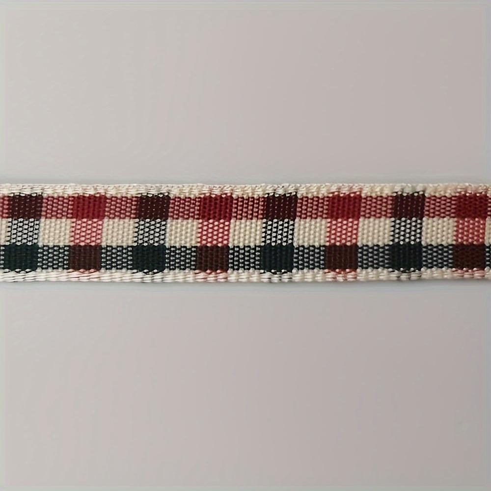  Micomon Red and White 100% Polyester Gingham Ribbon 25