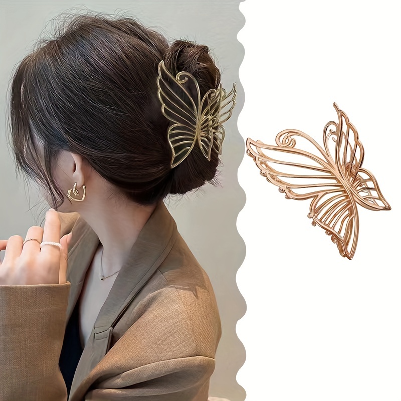Golden Butterfly Claw Clip, Metal Claw Clips