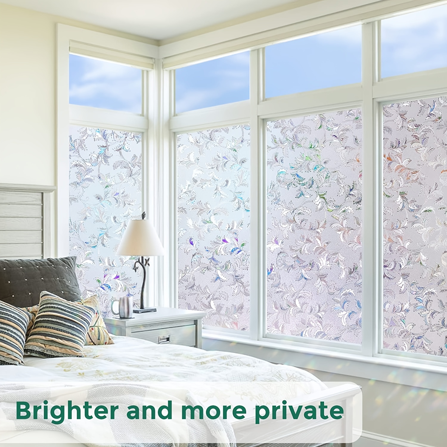 Permanent Adhesive Vinyl Window Film (12X15FT) Frosted Pearl
