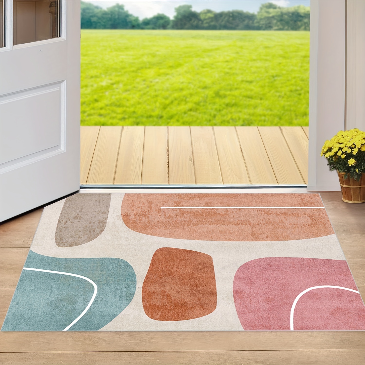  Color&Geometry Front Door Mats Outdoor: Doormat for