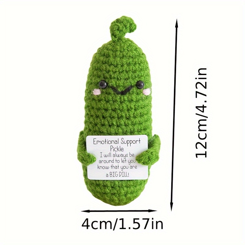 Trayknick Crocheted Pickle Companion Emotional Support Pickle Gift Funny  Positive Vegetable Knitted Ornament 