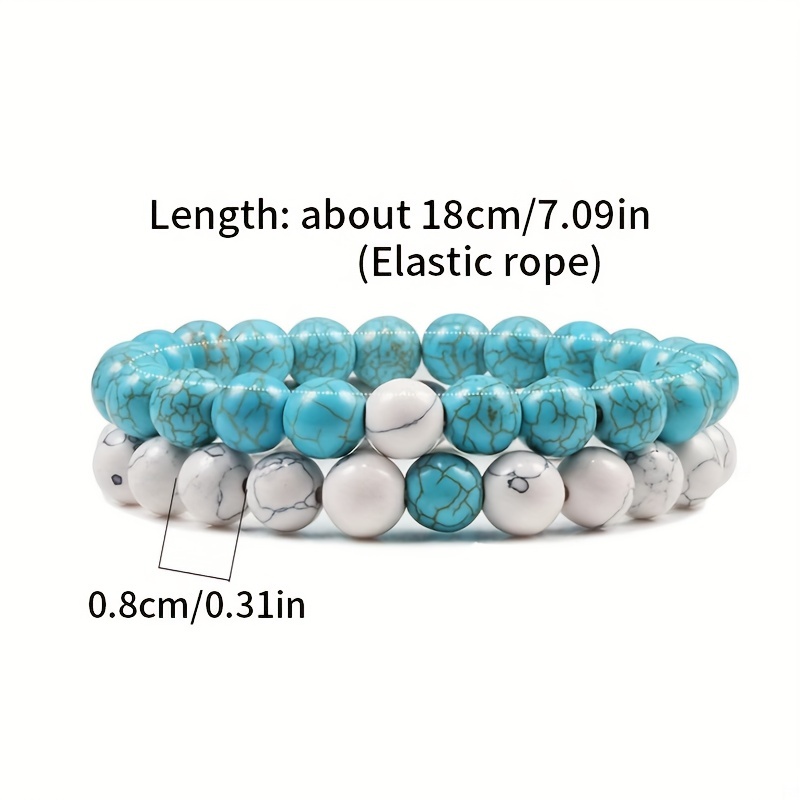 Bracelet Perles de Lave pour Homme et Œil de Tigre Bleu sur Élastique