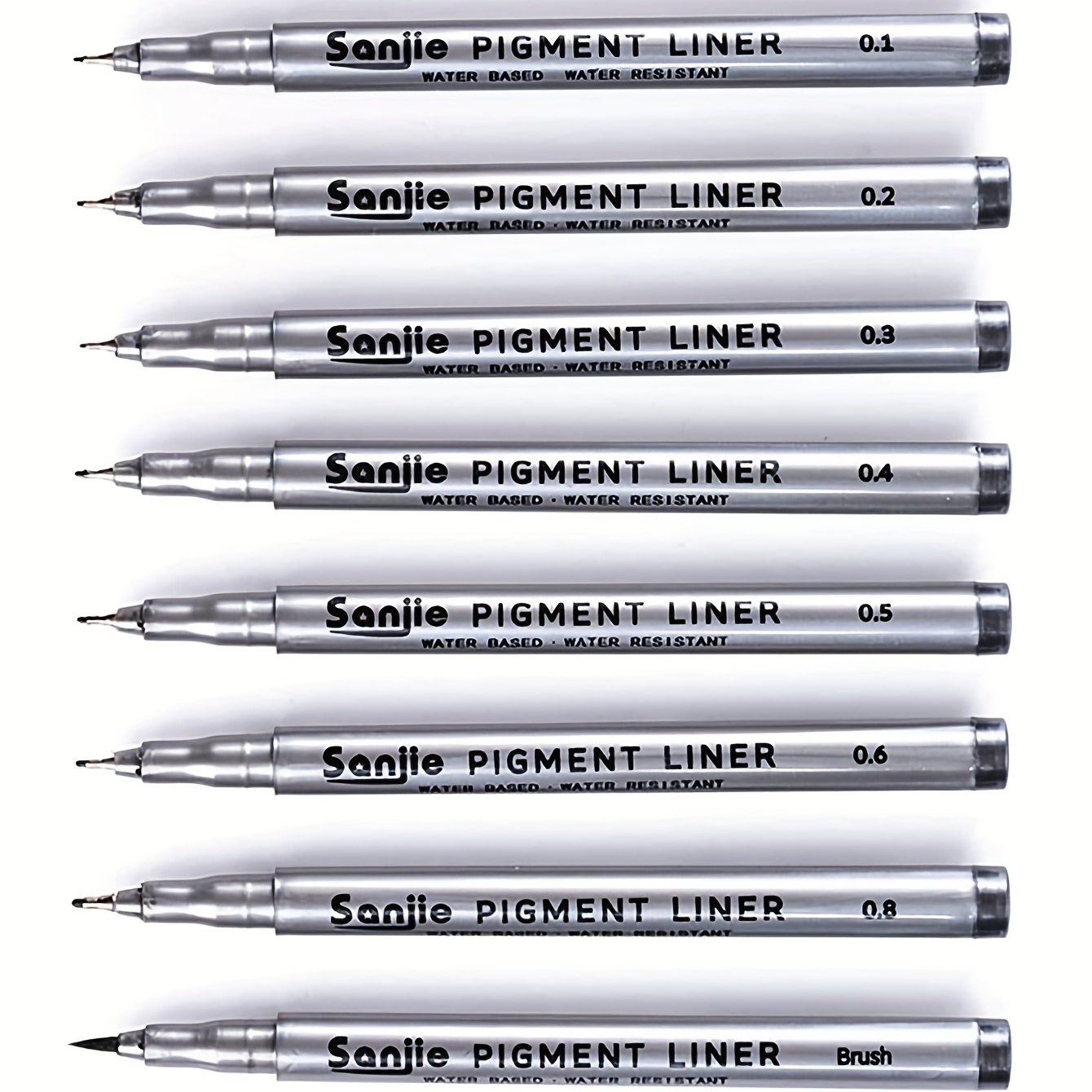 9 Black Fineliner Pens Set Pigment Ink Pen Drawing Fineliner