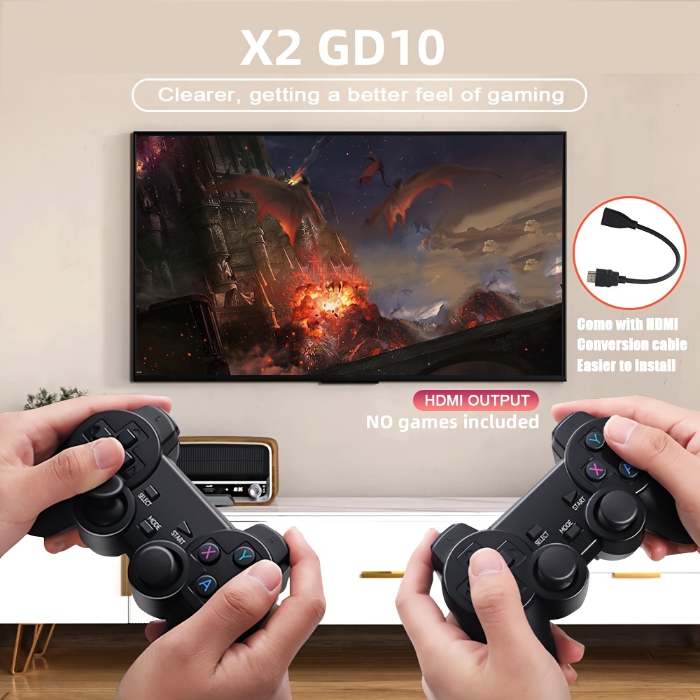 X2 Plus Retro TV Game Console 3D 4K Output Gamestick 2.4G Dual