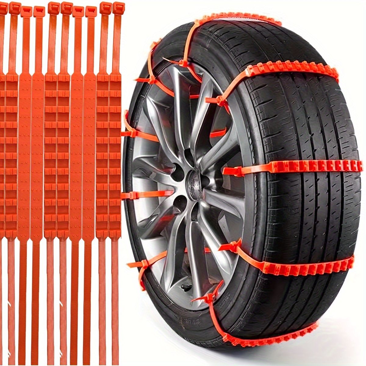 Universal Schneeketten für Autoreifen Anti-Rutsch Ketten für Reifenbreiten  von 165–275 mm (6,5–10,83 Zoll) Rutschfeste Reifenketten für Eis, Schlamm