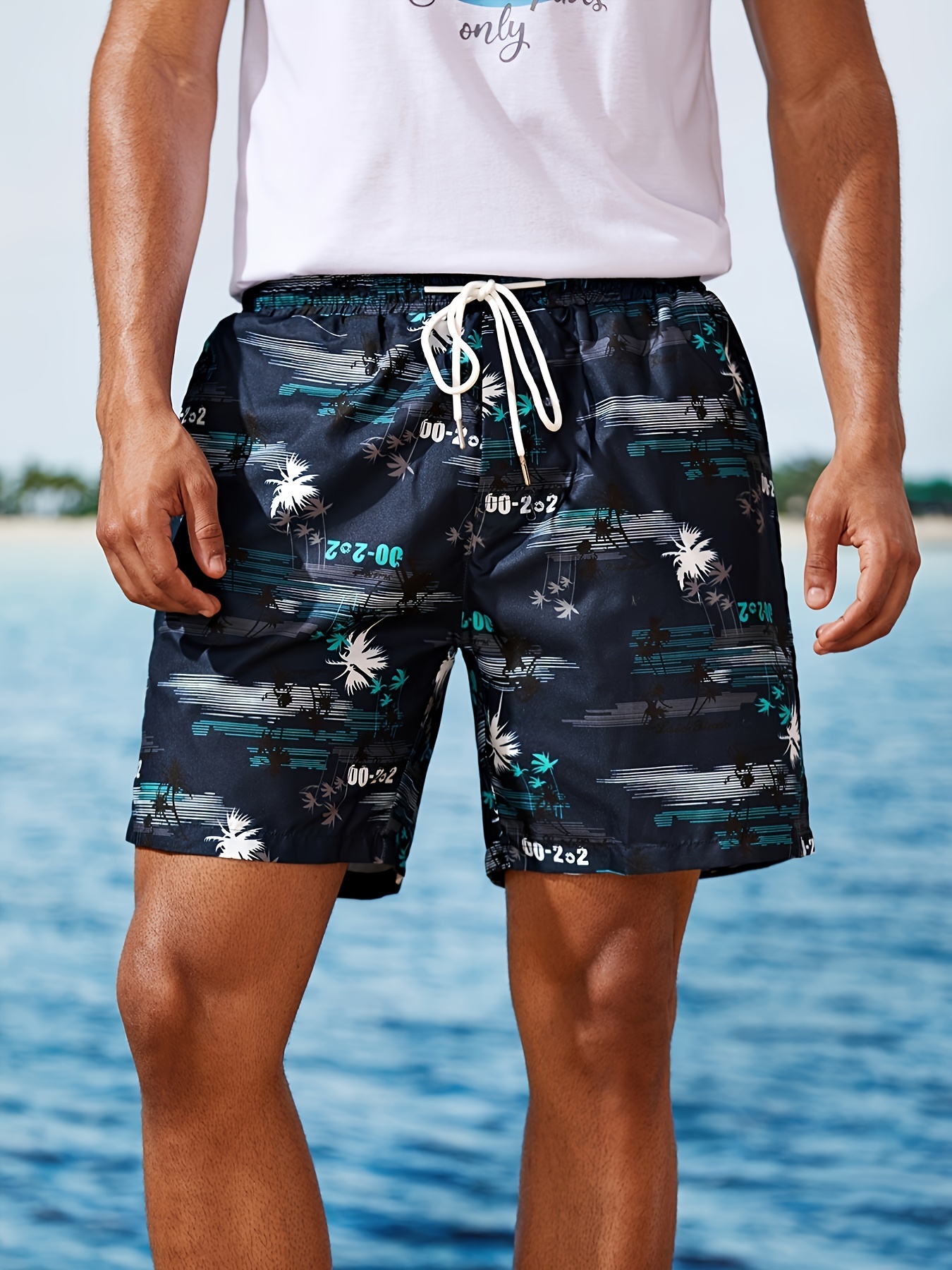 T-Wisted T-Ea Men's Beach Combo:Packable Bucket Hat&Quick Dry Shorts-Trendy  Print Fisherman Cap&Drawstring Swim Trunks for Outdoor Fashion 3XL