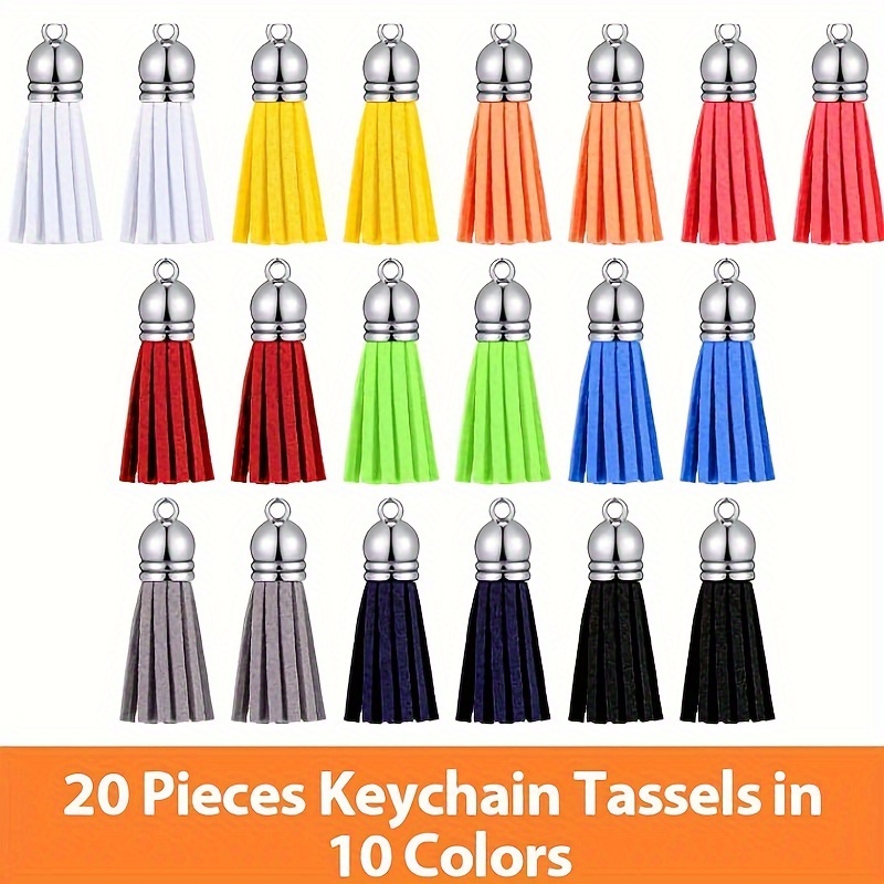 Pu Leather Tassels Keychain Charms Tassels Handmade Diy - Temu