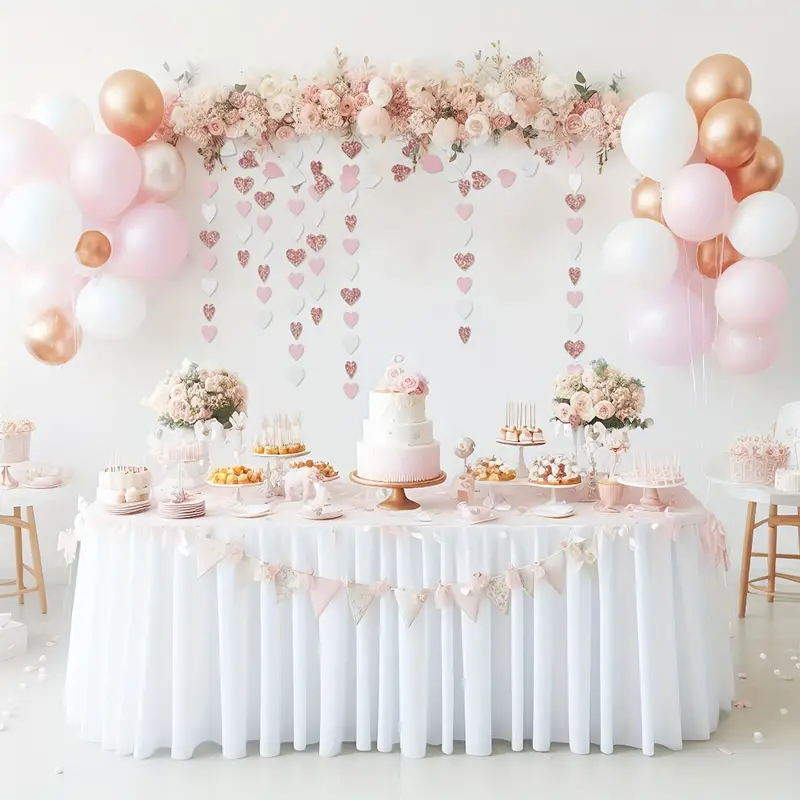 Rose golden White Party Decorations Paper Heart - Temu