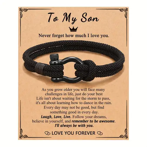 Pour Mon Fils - Bracelet en cuir tressé Mère et Fils liés pour toujours