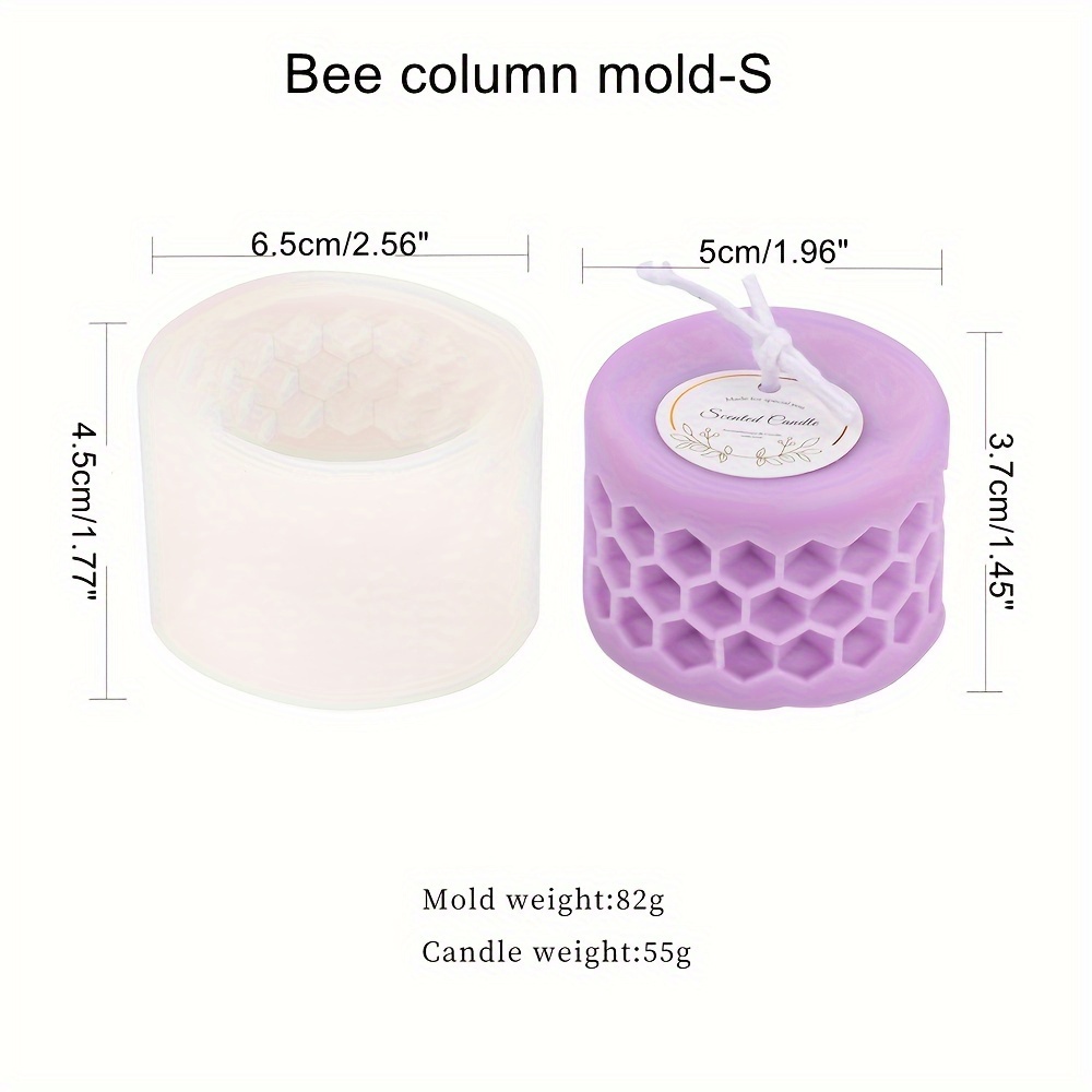 3D Bee Candle Molds Honeycomb Silicone Soap Mold Wax Mold Candle