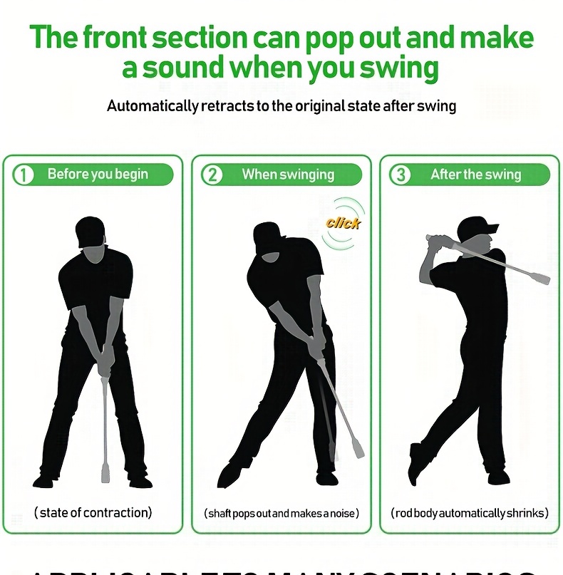 portable golf swing trainer extendable posture corrector 83cm strength practice gear tool equipment for golf beginner details 5