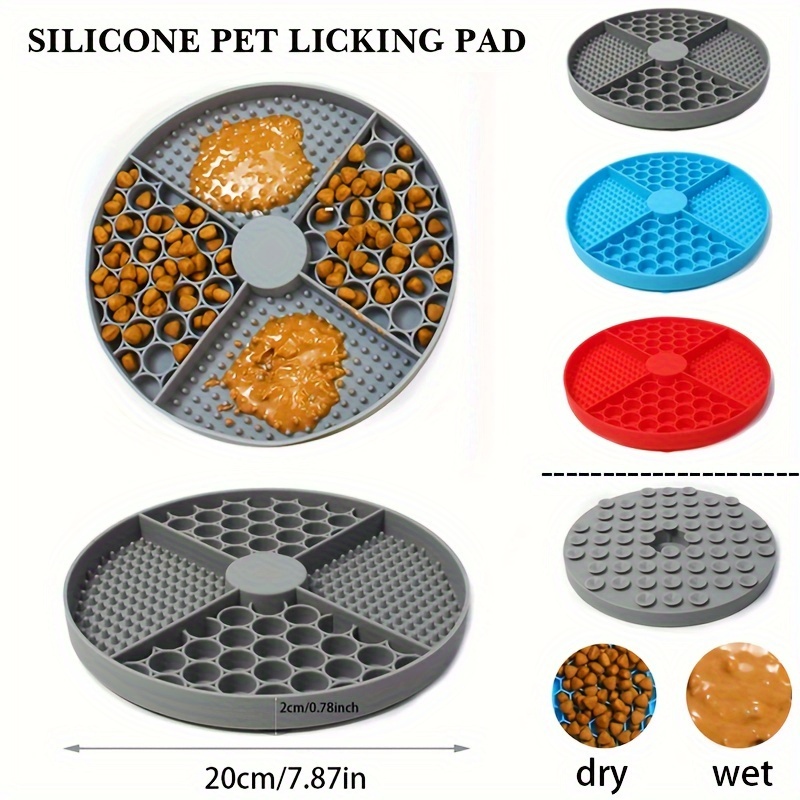 

1pc Round Dog Feeding Mat, Silicone Dog Licking Mat, Non-slip Anti-overturning Dog Food Mat, Pet Feeding Supplies