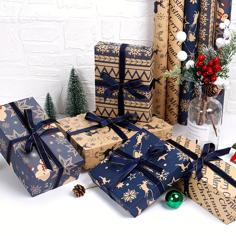 Vintage Christmas Kraft Wrapping Paper Christmas Gift Wrapping