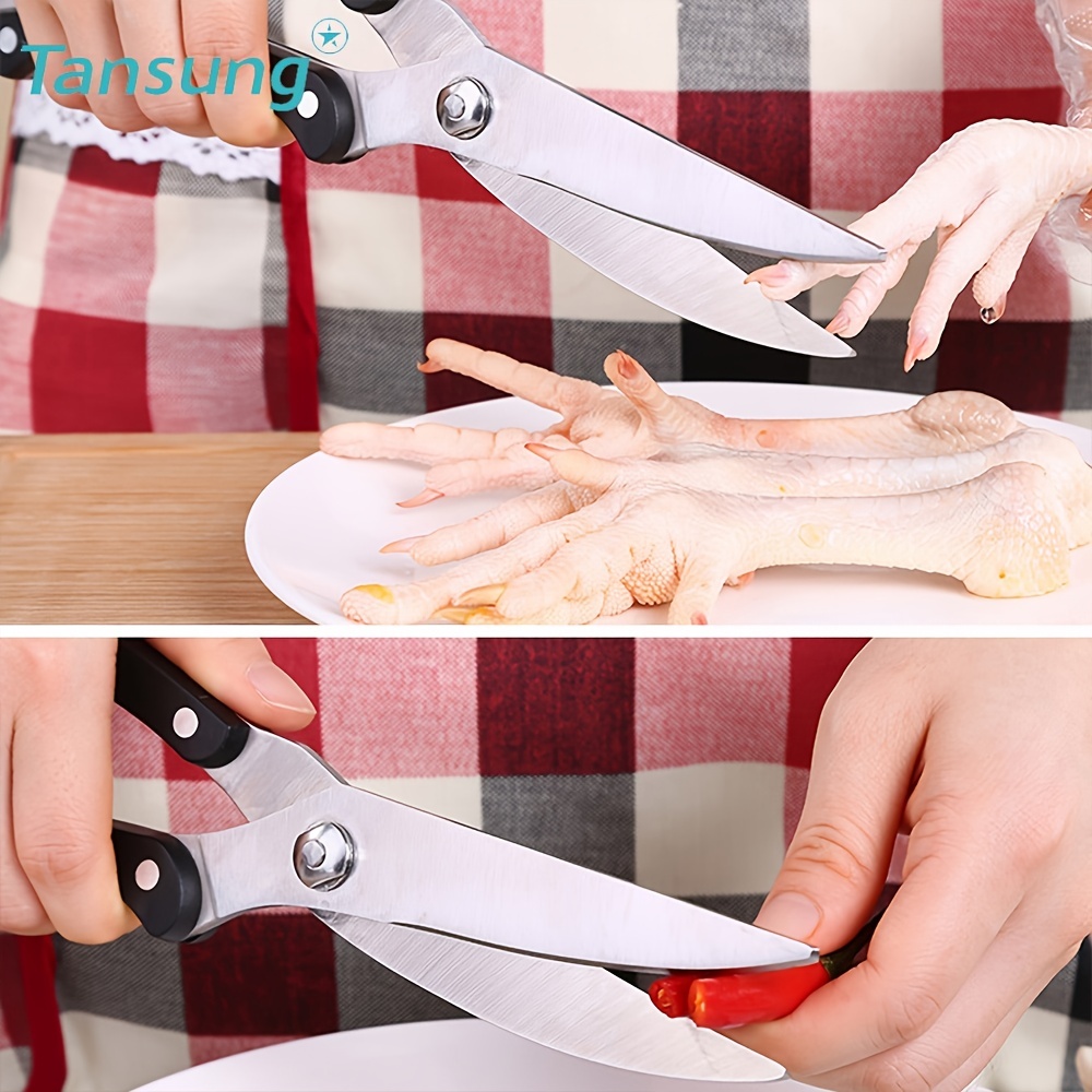 Tansung Poultry Shears Heavy Duty Kitchen Shears With Anti Slip Handle  Safety Lock Poultry Scissors For Meat Chicken Bone Poultry Spring Loaded  Dishwasher Safe Black, Shop The Latest Trends