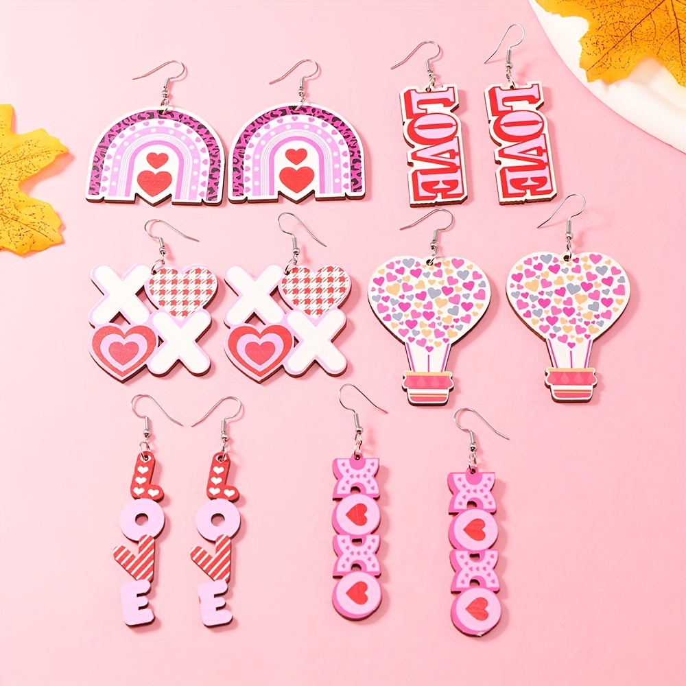 

6 Of 's Day Set, Hot Air Pendant Wooden , 's Day